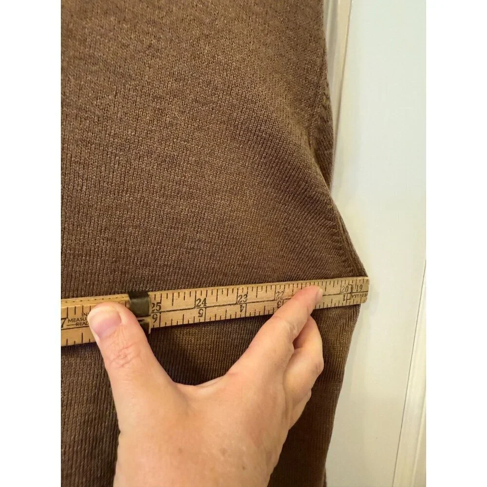 Brooks Brothers Merino Wool Stretch V-Neck Tight Knit Brown Mens Sweater Size XL - Picture 5 of 5